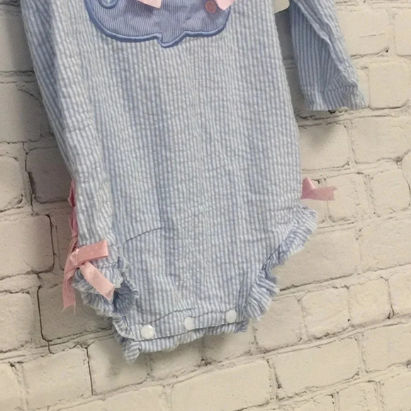 Dandelion Dust 24M Whale Stripe Long Sleeve Eyelit - Picture 3 of 7